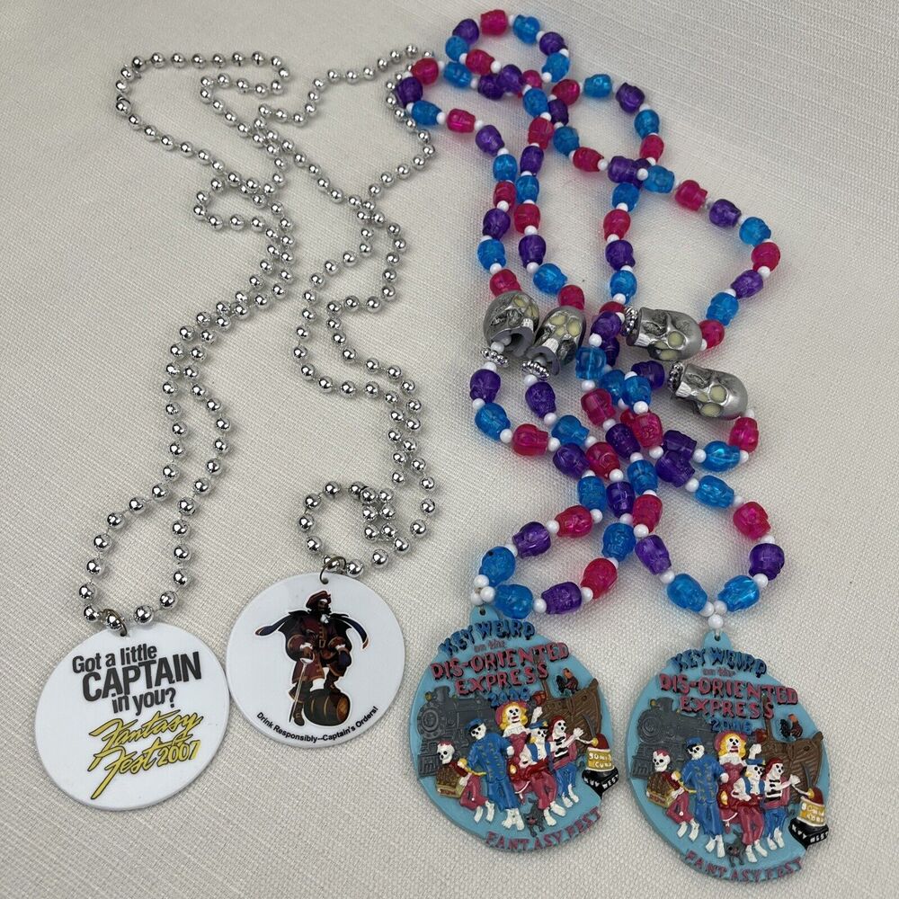 Party Beads Necklace - Key West 2007 Captain Morgan‎ Fantasy Fest - Skulls